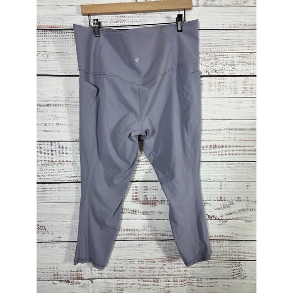 Athleta Women's High Rise Capri Leggings Gray Pockets Size 2X - Picture 2 of 4